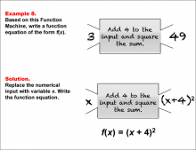 Math Example--Function Concepts--Function Rules and Equations--Example 8