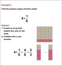 Math Example: Fraction Operations--Multiplying Fractions and Whole Numbers Using Models: Example 3