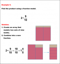 Math Example: Fraction Operations--Multiplying Fractions and Whole Numbers Using Models: Example 5