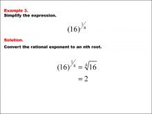 Math Example--Exponential Concepts--Rational Exponents--Example 3