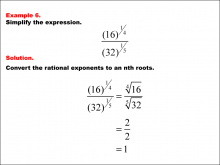 Math Example--Exponential Concepts--Rational Exponents--Example 6