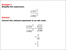 Math Example--Exponential Concepts--Rational Exponents--Example 7
