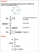 Math Example--Area and Perimeter--Triangular Area Using Trig Ratios: Example 3