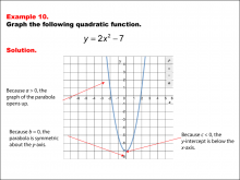 Math Example--Quadratics--Graphs of Quadratic Functions in Standard Form: Example 10