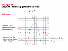 Math Example--Quadratics--Graphs of Quadratic Functions in Standard Form: Example 11