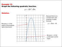 Math Example--Quadratics--Graphs of Quadratic Functions in Standard Form: Example 15