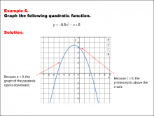 Math Example--Quadratics--Graphs of Quadratic Functions in Standard Form: Example 6