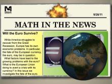 Math in the News: Issue 28--Will the Euro Survive?