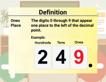 Math Video Definition 32--Addition and Subtraction Concepts--Ones Place