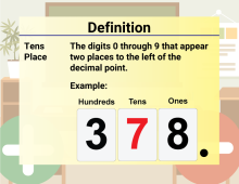 Math Video Definition 47--Addition and Subtraction Concepts--Tens Place