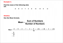 Math Example--Measures of Central Tendency--Mean of Data That Includes Negative Numbers--Example 4