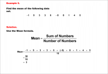 Math Example--Measures of Central Tendency--Mean of Data That Includes Negative Numbers--Example 5