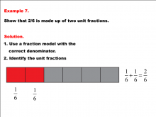 Math Example--Fraction Properties--Modeling Unit Fractions--Example 7