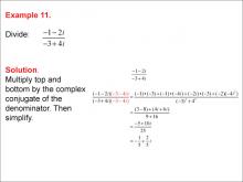 Math Example--Complex Numbers--Multiplying and Dividing Complex Numbers--Example 11