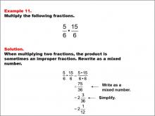 Math Example: Fraction Operations--Multiplying Fractions: Example 11