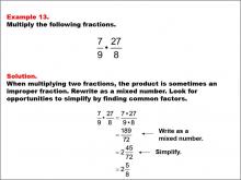 Math Example: Fraction Operations--Multiplying Fractions: Example 13
