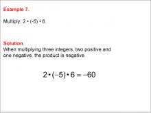 Math Example--Numerical Expressions----Multiplying Integers: Example 7