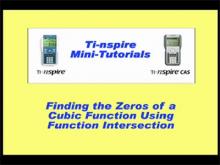 Closed Captioned Video: TI-Nspire Mini-Tutorial: Finding the Zeros of a Cubic Function Using Function Intersection