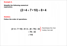 Math Example--Numerical Expressions--Order of Operations--Example 06