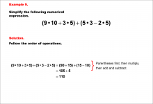 Math Example--Numerical Expressions--Order of Operations--Example 09