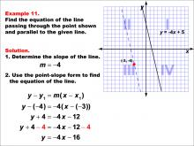 Math Example--Linear Function Concepts--Parallel and Perpendicular Lines: Example 11