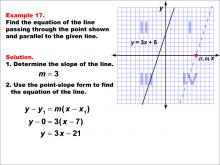 Math Example--Linear Function Concepts--Parallel and Perpendicular Lines: Example 17