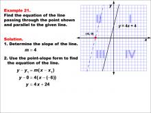 Math Example--Linear Function Concepts--Parallel and Perpendicular Lines: Example 21
