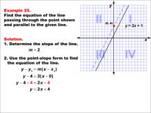 Math Example--Linear Function Concepts--Parallel and Perpendicular Lines: Example 25