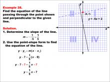 Math Example--Linear Function Concepts--Parallel and Perpendicular Lines: Example 28