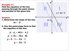 Math Example--Linear Function Concepts--Parallel and Perpendicular Lines: Example 31