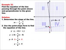 Math Example--Linear Function Concepts--Parallel and Perpendicular Lines: Example 32