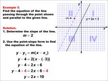 Math Example--Linear Function Concepts--Parallel and Perpendicular Lines: Example 5