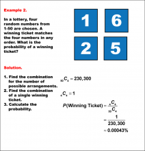 Math Example--Probability Concepts-- Probabilities Involving Permutations and Combinations--Example 2