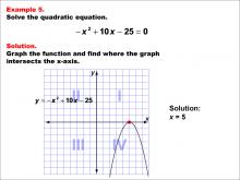 Math Example--Quadratics--Graphical Solutions to Quadratic Equations: Example 5