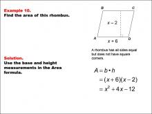 Math Example--Area and Perimeter--Quadrilaterals: Example 10
