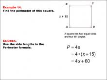 Math Example--Area and Perimeter--Quadrilaterals: Example 14