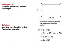 Math Example--Area and Perimeter--Quadrilaterals: Example 16