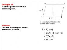 Math Example--Area and Perimeter--Quadrilaterals: Example 18