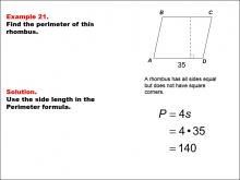 Math Example--Area and Perimeter--Quadrilaterals: Example 21