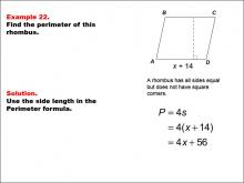 Math Example--Area and Perimeter--Quadrilaterals: Example 22