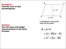 Math Example--Area and Perimeter--Quadrilaterals: Example 6