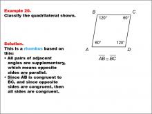 Math Example--Polygons--Quadrilateral Classification: Example 20