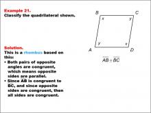 Math Example--Polygons--Quadrilateral Classification: Example 21