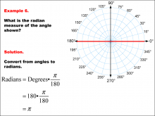 Math Example--Angle Concepts--Radian Measure--Example 6