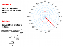 Math Example--Angle Concepts--Radian Measure--Example 9