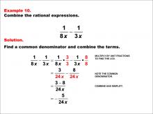 Math Example--Rational Concepts--Rational Expressions: Example 10