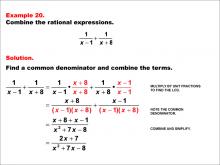 Math Example--Rational Concepts--Rational Expressions: Example 20