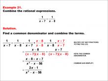 Math Example--Rational Concepts--Rational Expressions: Example 21