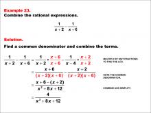 Math Example--Rational Concepts--Rational Expressions: Example 23