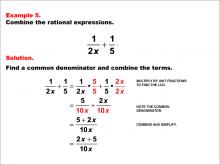 Math Example--Rational Concepts--Rational Expressions: Example 5